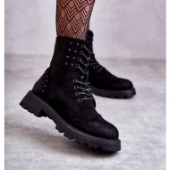  suede boots with studs black palmira