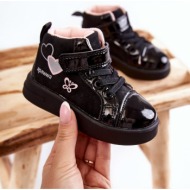 children`s high sneakers with velcro black cheezi
