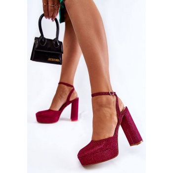 women`s sandals glitter on a heel dark σε προσφορά