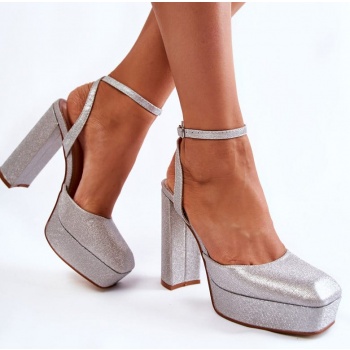 women`s sandals glitter on a heel σε προσφορά