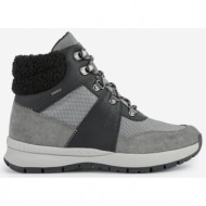  grey women`s ankle boots with suede details geox braies - women