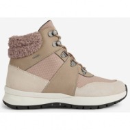  light pink women`s ankle boots with suede details geox bra - women