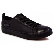  men`s low leather sneakers big star kk174009 black