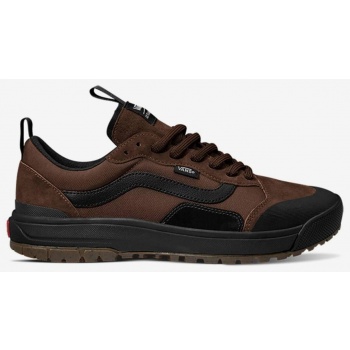 dark brown men`s sneakers with suede