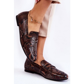 leather snake loafers la.fi 210023br-xs