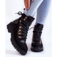  women`s warm boots lace-up black jesse