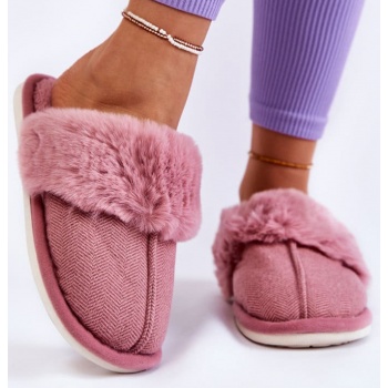 women`s warm slippers with fur dark σε προσφορά