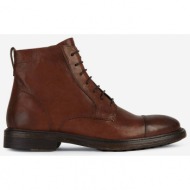  dark brown mens leather ankle boots geox aurelio - men