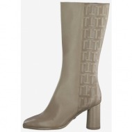  beige leather high heel boots tamaris - women