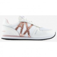  white womens sneakers with sequins armani exchange - women