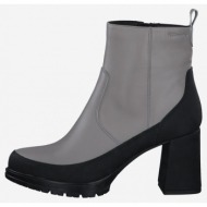  tamaris black-grey leather high heel ankle boots - women