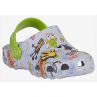  light gray children`s patterned slippers coqui little frog - boys