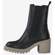  black leather low heel boots tamaris - women