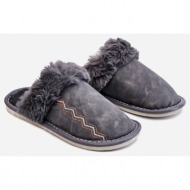  men`s warm slippers with fur grey aron