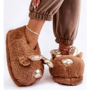 women`s fur slip-on reindeer slippers σε προσφορά