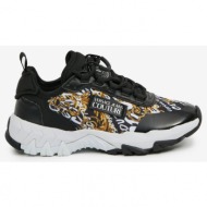  white and black womens patterned leather sneakers versace jeans couture - womens