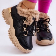  women`s insulated sports boots lace-up black and beige kerberos