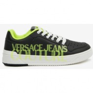  green-black men`s leather sneakers versace jeans couture - men