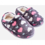  children`s insulated slip-on slippers in the heart grey meyra