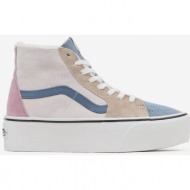  vans blue-pink womens ankle insulated suede suede sneakers on platform - women