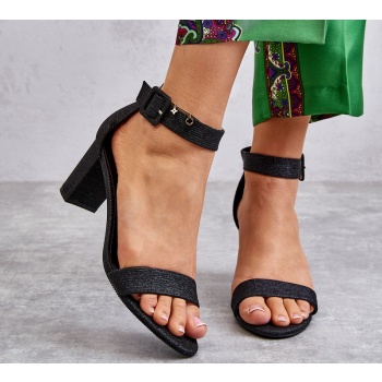 shiny heeled sandals black maxim σε προσφορά