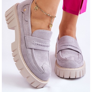 women`s suede slip-on shoes light grey σε προσφορά