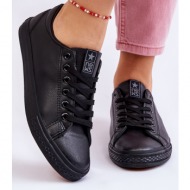  women`s classic leather sneakers black misima