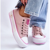  women`s fabric platform sneakers ll274181 pink