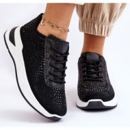 women`s sneakers with zirconia black raiden