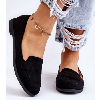 comfortable suede women moccasins black σε προσφορά