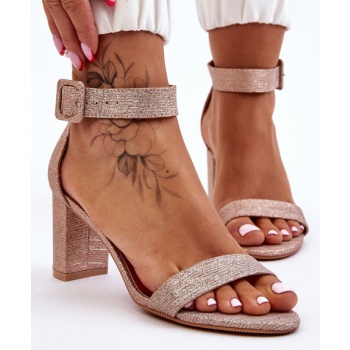 shiny high heel sandals rose gold maxim σε προσφορά