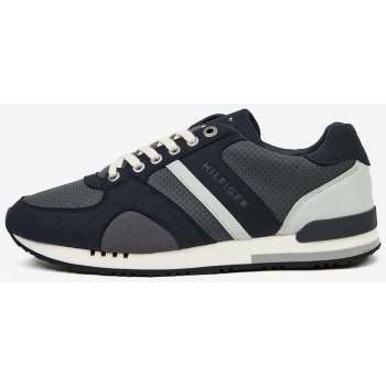gray-blue men`s leather sneakers tommy σε προσφορά