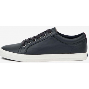 dark blue mens leather sneakers tommy σε προσφορά