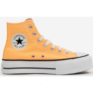  orange women`s ankle sneakers on the converse chuck taylor platform - women