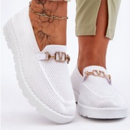  women`s slip-on sneakers with decoration white alena