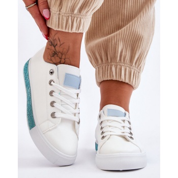 women`s low sneakers white-blue demira σε προσφορά