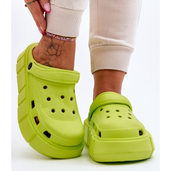 women`s foam platform crocs lime beckett σε προσφορά