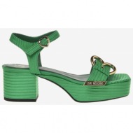  green women`s sandals love moschino - women