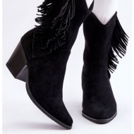  women`s low suede cowboy boots black elyse