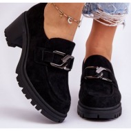  suede chunky moccasins black finley