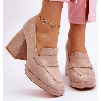 suede pumps with rough heels platform σε προσφορά