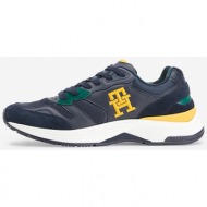  tommy hilfiger yellow and blue mens suede details sneakers tommy jeans - men