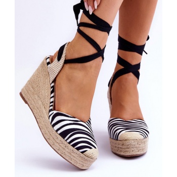knotted high wedge sandals black and σε προσφορά