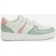  green-white girly leather sneakers richter - girls