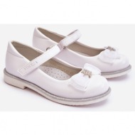 children`s ballerinas with velcro with decorative bow white nadia