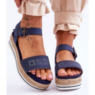  women`s comfortable sandals on big star platform ll274869 navy blue
