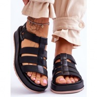  zaxy women`s vegan velcro sandals jj285017 black