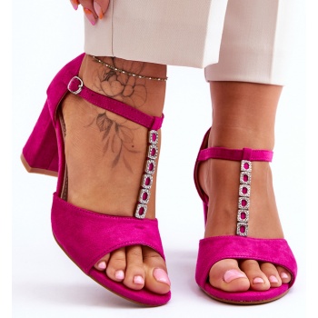 suede heeled sandals fuchsie florines σε προσφορά