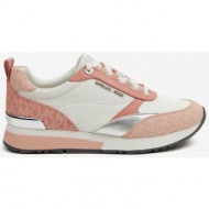  pink and white womens sneakers michael kors allie stride trainer - ladies