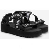  black women`s sandals on the tommy jeans platform - women